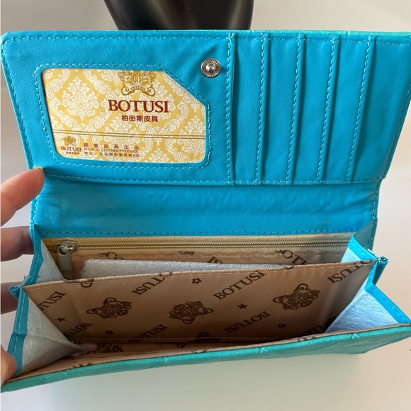 Botusi Long Wallet  PU Leather Turquoise - Picture 4 of 9